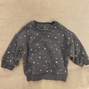 Easy Peasy blue and beige/pink polkadot sweatshirt